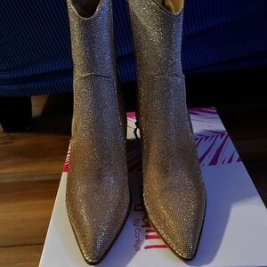 Corkys Shimmering Gold Heeled Boots